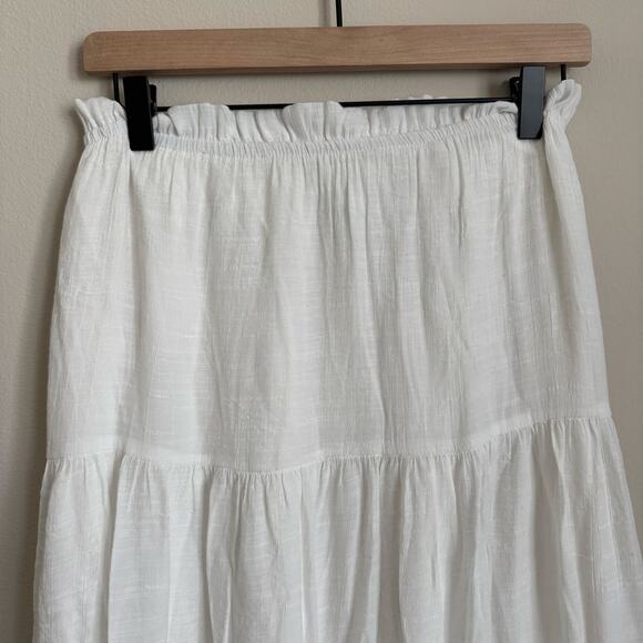 Princess Polly Mya White Maxi Skirt Womens Size 6 Cottage Boho Festival Stretchy - Picture 3 of 11